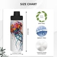 thumbnail image 3 of Honeii Colorful Floral Jellyfish Print 18OZ Sports Insulated Kettle,Double-Walled Stainless Steel Water Bottle with Leak-Proof Lid, Perfect for Outdoor, Sports, and Travel, 3 of 7