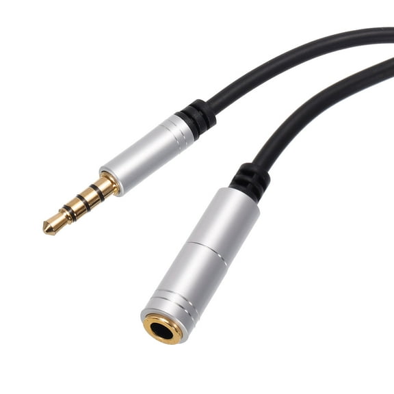 Uxcell 0.14" Aux Extension Cable Male to Female Auxiliary Audio HiFi Headphone Cord 6.6 ft Silver