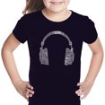 thumbnail image 1 of LA Pop Art Girl's Word Art T-shirt - 63 DIFFERENT GENRES OF MUSIC, 1 of 2