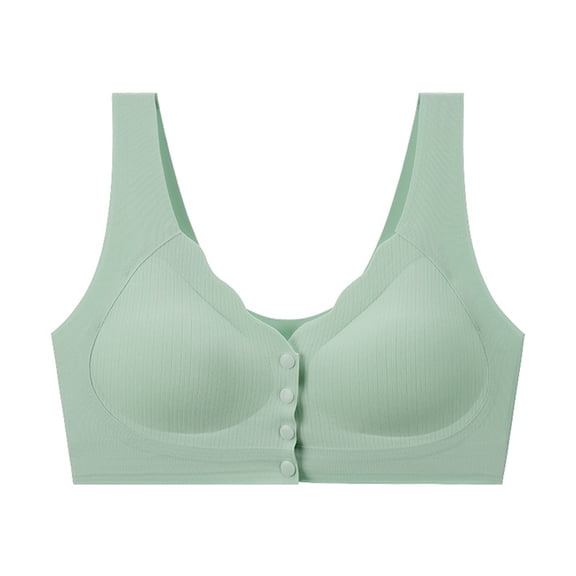Dreluolixuan Front Closure Bras Seamless Wireless Bras Full Coverage Push Up Wide Straps Bralettes Breathable Everyday Underwear