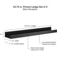 thumbnail image 2 of MCS Black Woodgrain 23.75 Inch Picture Ledge Set, Set of 2, 2 of 6