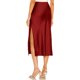 thumbnail image 3 of Falda de satén de cintura alta para mujer - Minifalda evasé con cintura elástica y cremallera - Elegante para fiestas/oficina - Tejido de satén S-XL, 3 of 4