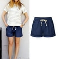 thumbnail image 1 of Lenago Summer Plus Size Shorts Women Fashionable Solid Color Three Way Pants With Drawstring Shorts on Clearance, 1 of 3