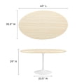 thumbnail image 6 of Modway Lippa 60" Oval Modern Wood Dining Table in White and Brown, 6 of 9