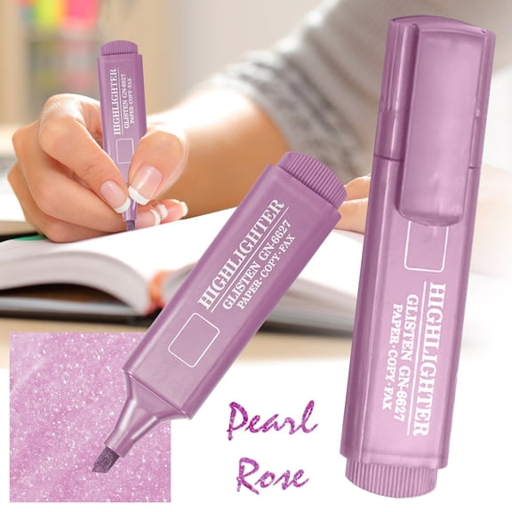 Rose Purple Glitter Highlighter Marker Pen, Chisel Tip for Bible Study, By Meiiso, Large Inventory!
