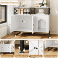 thumbnail image 3 of Hidden Cat Litter Box Enclosure Furniture with Adjustable Shelves,Wooden Cat Litter Box Furniture for Pet Supplies White, 3 of 6