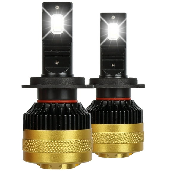 JELLOO H7 LED Headlight Bulbs - 55W 12000LM Super Bright 6500K White, High/Low Beam, Plug & Play, 12-24V DC (2 Pack)
