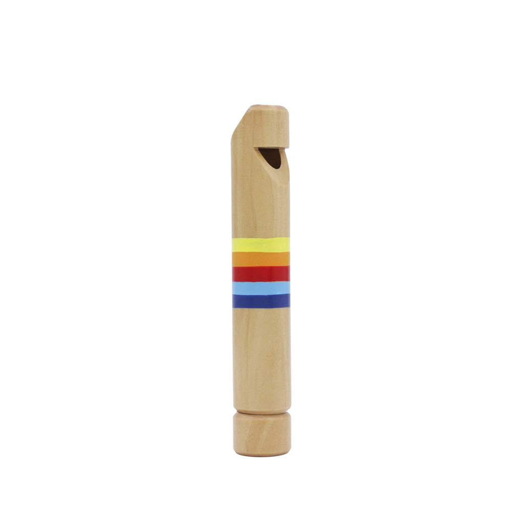 Vektenxi Push & Pull Wooden Fipple Flute Whistle Musical Instrument Toy Gift for Kids Children Boys Girls Durable and Useful
