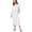 White, variant on Women's Full Size Plus Size Striped Button Front Midi Dress with Pockets Not Lined 100% Polyester Comfortable Daily Wear