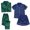 Blue3, variant on Gkeoshab Pajamas for Women Set Nightgowns for Women Satin Pyjamas Women's Short 4 Piece Pyjamas Short Sleeve Sleepwear And Shorts Set Women Sets Leisure Suit Loungewear Nightshirt
