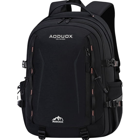 Burufy Backpack for Men & Women, 50L Lightweight Waterproof Laptop Backpack College School Backpack, Black