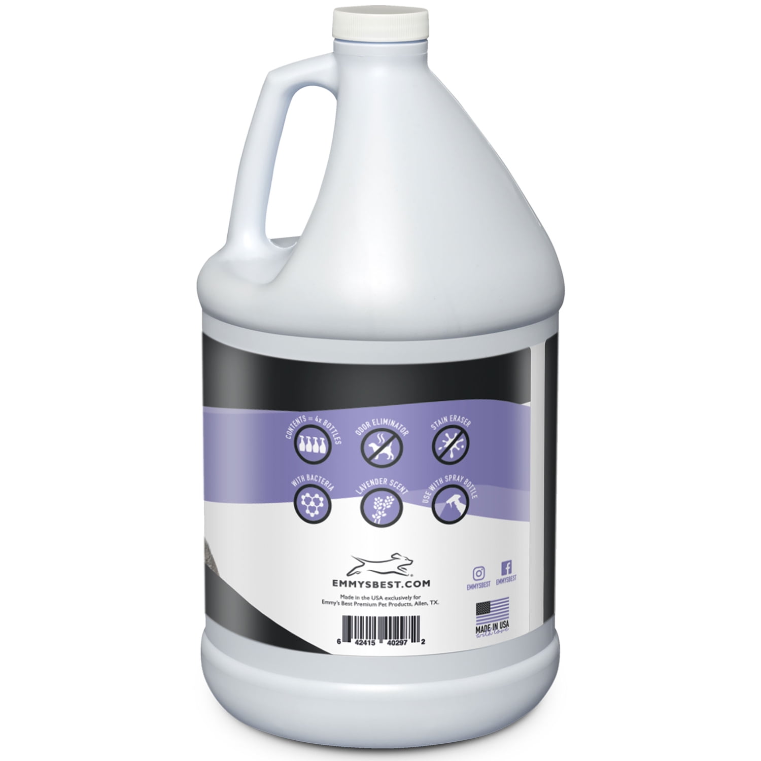 EBPP Lavender Pet Stain and Odor Remover Spray Enzyme Cleaner for Home, 128 fl Oz