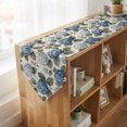 thumbnail image 4 of Blue Hydrangea Table Runner Linen Burlap Table Runner 72 Inches Long Retro Botanical Floral Farmhouse Dresser Scarves for Kitchen Island Coffee Dining Room Party Wedding Holiday Decoration 13"x72", 4 of 8