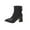 #054-Black, variant on Women's Chunky Heel Ankle Boots - Pointed Toe with Metal Heel & Back Zipper for Autumn Winter | Slip-On Low Heel Boots with Soft Lining for Office & Daily Wear