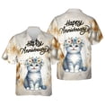 thumbnail image 3 of Happy Anniversary Scottish Fold Celebrates Wedding Love Family Party Hawaiian Shirt Breathable Summer Unisex Merch Cat Lover Kitten Owner Gifts - 01015, 3 of 6