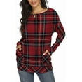 thumbnail image 3 of JuneFish Women Long Sleeve Shirts Casual Tops Dressy Blouses Loose Tunic with Pockets, 3 of 6