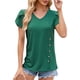 thumbnail image 3 of Camisetas de manga corta para mujer, camisetas casuales de moda con cuello en V, camisetas sueltas informales de verano de manga corta, Top Lo, 3 of 4