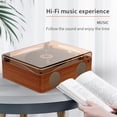 thumbnail image 2 of yeacher Retro Wooden CD Player with Bluetooth, USB, and Line-in Modes, Dual Speakers, Volume Knob, Dust Cover, Remote Control, and 2000mAh Battery in White, 2 of 7
