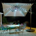 thumbnail image 2 of Blue Wave NU6255 Swim Time Santorini Ii Fiesta 10 Ft. Square Cantilever Umbrella In Stone Sunbrella Acrylic, 2 of 9