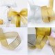 thumbnail image 4 of 2 rollos de 25 cintas anchas con purpurina (2 cm doradas, plateadas) Cintas doradas Cintas navideñas Cintas decorativas para envolver regalos, hacer lazos y coronas, 4 of 5