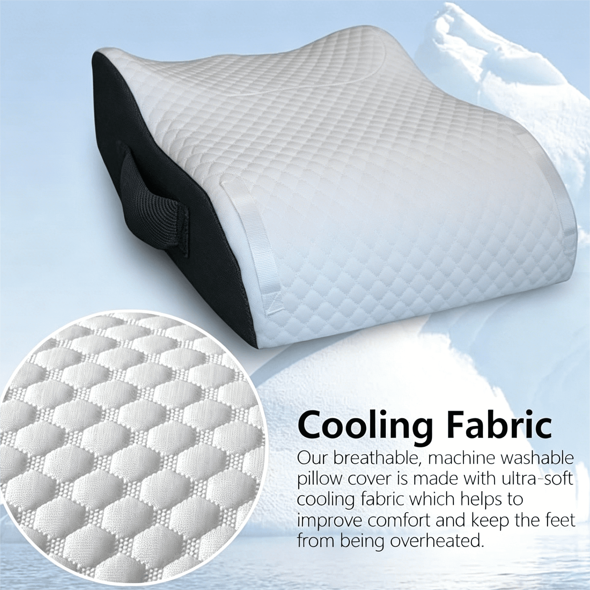Oaskys Memory Foam Leg Elevation Pillow, Multi-functional Support Cushion, Ergonomic Knee Pillow, Helps Relieve Leg Pressure & Improves Sleep Comfort