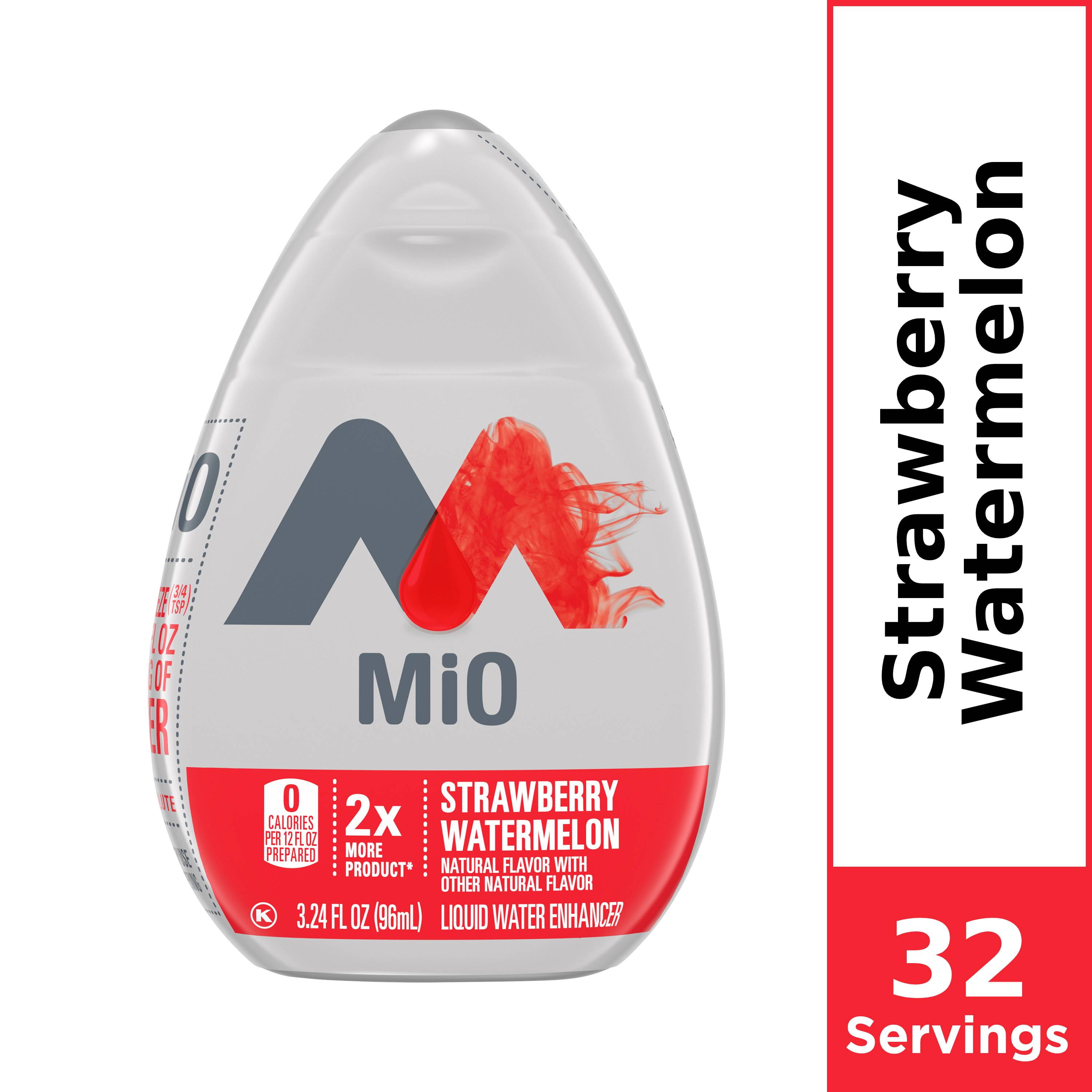 MiO Strawberry Watermelon Sugar Free Water Enhancer with 2X More, 3.24 fl oz Big Bottle