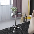 thumbnail image 3 of Adjustable Height Transparent Tempered Glass Table Desk Table with Lockable Wheels(Adjustable Range 24.2 "~32.7 ") 60395, 3 of 9