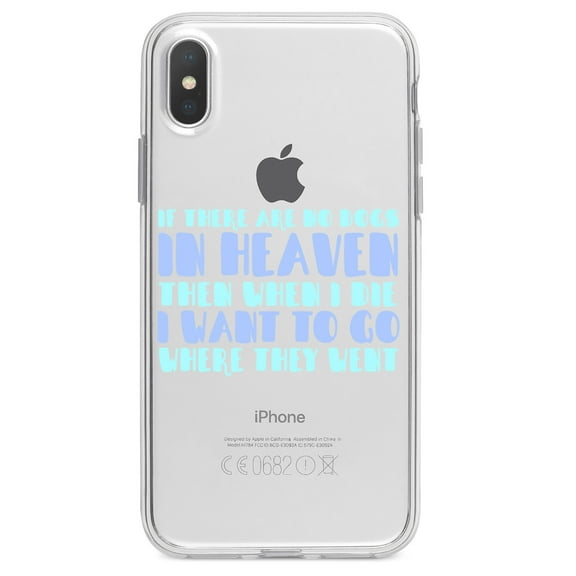 DistinctInk Clear Shockproof Hybrid Case for iPhone XR (6.1" Screen) - TPU Bumper Acrylic Back Tempered Glass Screen Protector - No Dogs In Heaven - I Want to Go With Them