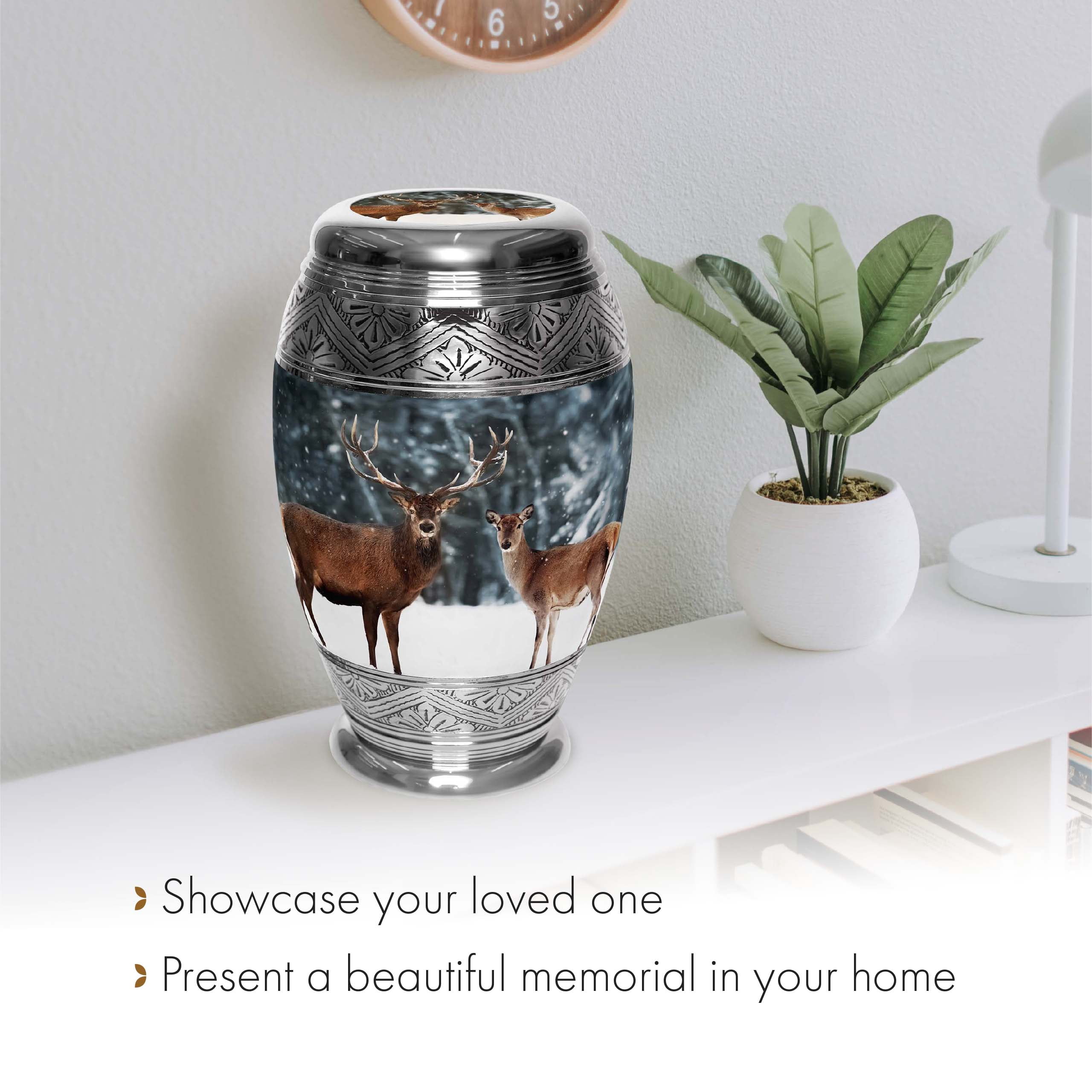 Dignified Deer Cremation Urns for Human Ashes Adult Urns for Cremation Ashes Urns for Adult Cremation Ashes Urns for Ashes Cremation Urns for Human Ashes Adult 200 Cubic Inches Small