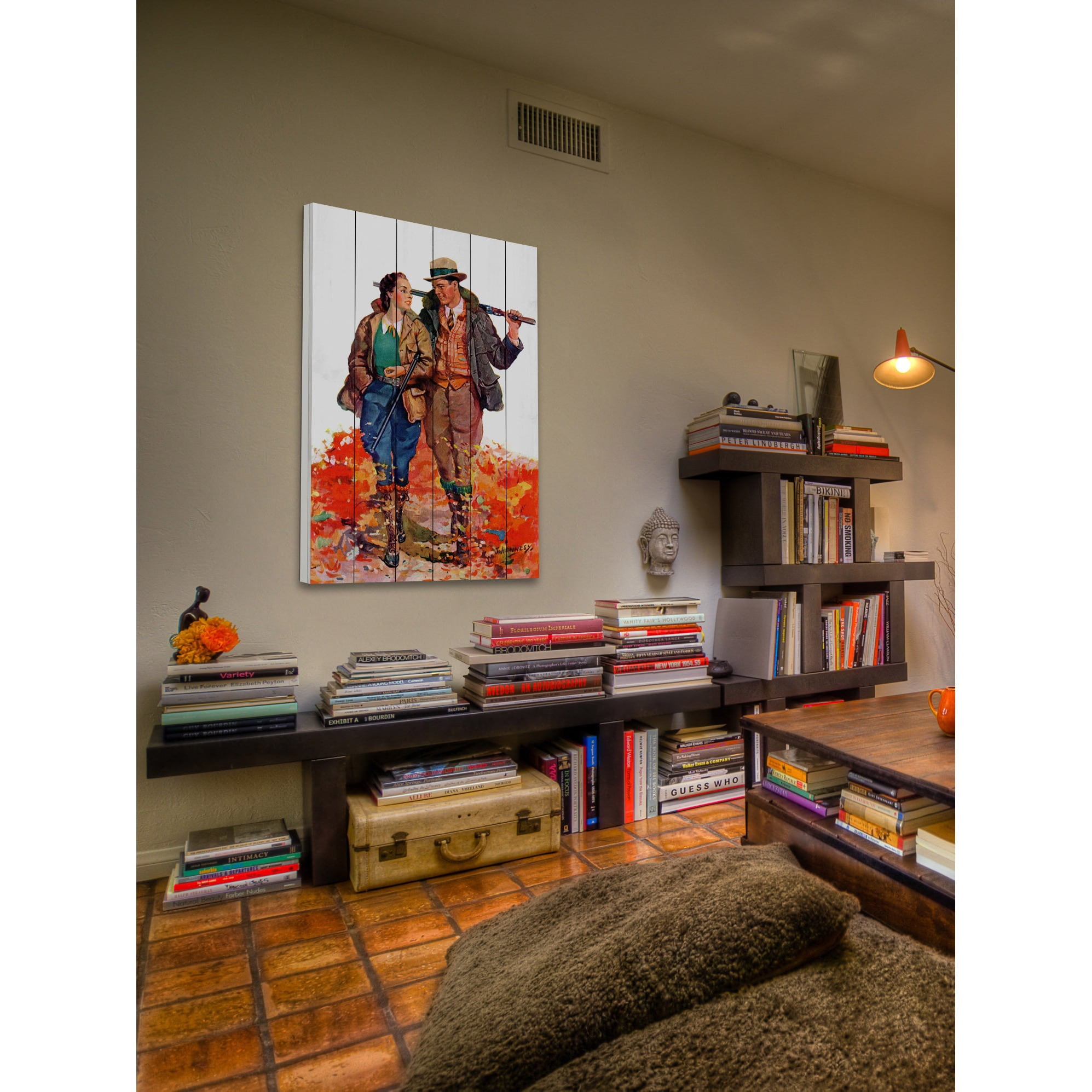 Marmont Hill "Hunting Couple" Painting Print on White Wood