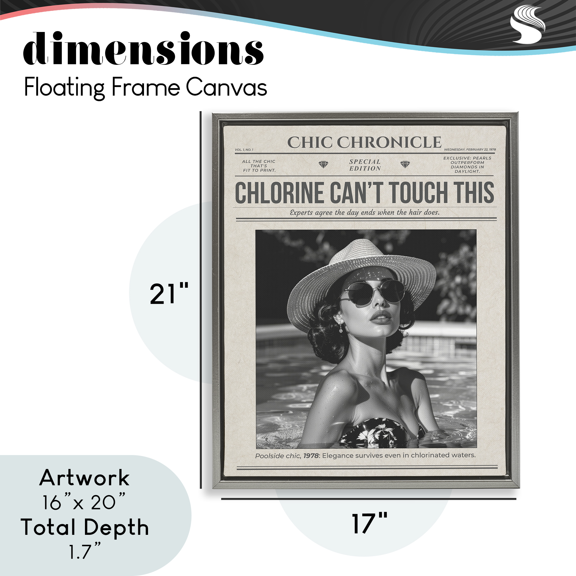 Chic Chronical Vintage Magazine Gray Framed Floater Canvas Wall Art, design by A Barefoot Stylist