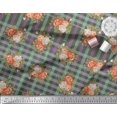 thumbnail image 3 of Soimoi Poly Georgette Fabric Check,Leaves & Rose Flower Print Fabric by The Yard 42 Inch Wide, 3 of 3