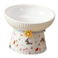 thumbnail image 3 of Cat Dog Bowl Elevated Cat Dish, Large Capacity Neck Guard Durable Cat Food Basin Pattern Tilted, 3 of 8