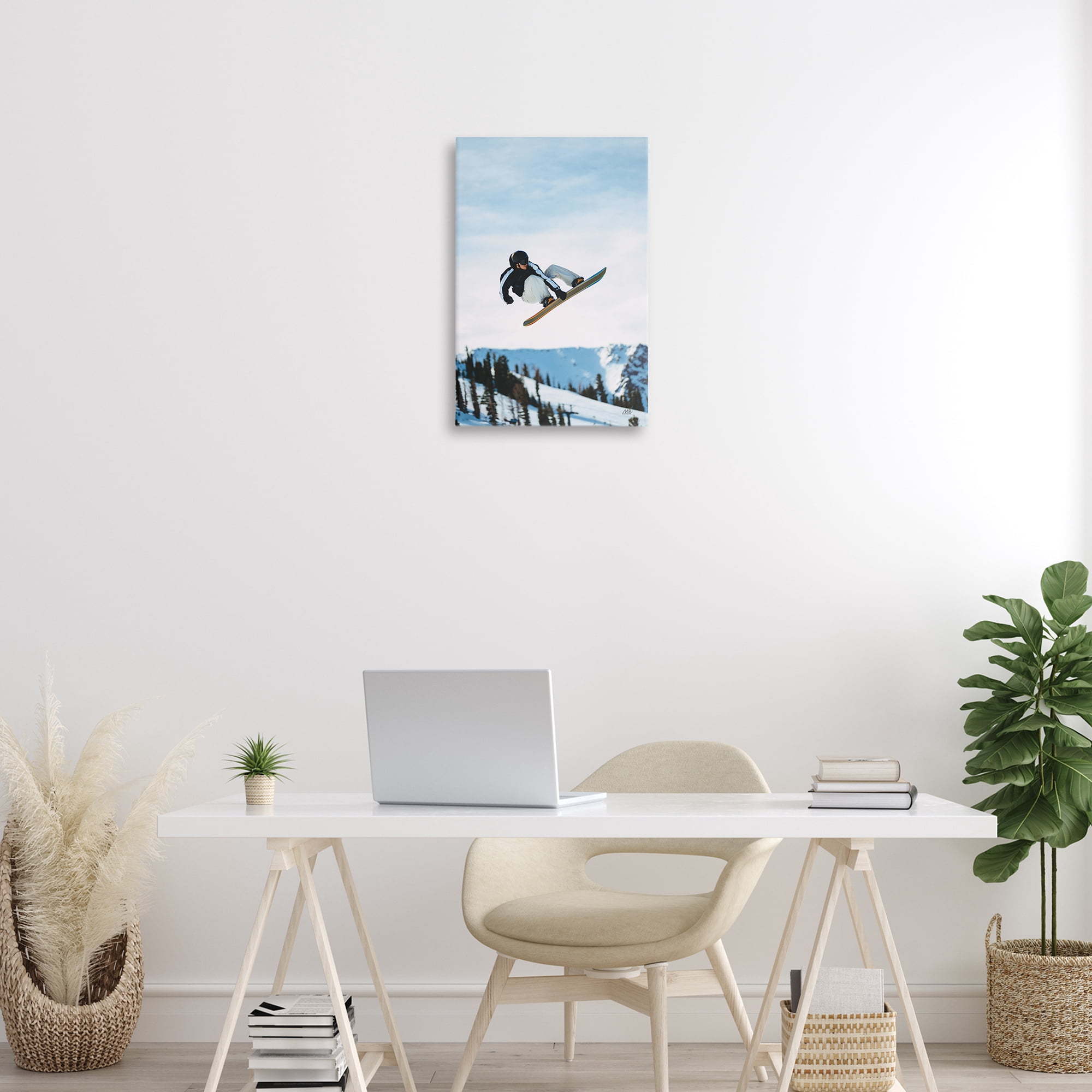 Stupell Industries Snowboarder Air Tricks Sports Photography Wrapped Canvas Art Print Wall Art, 16 x 24