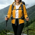 thumbnail image 2 of GERsome Womens Rain Jackets Lightweight Waterproof Full Zip Travel Hiking Hooded Jackets with Pocket Orange L, 2 of 8