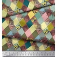 thumbnail image 3 of Soimoi Toile de Coton Imprimé Patchwork Léopard & Argyle par Yard 56 Pouces de Large, 3 of 3