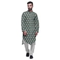 thumbnail image 1 of Atasi Printed Designer Rayon Button Down Casual Kurta With Pajama For Men, 1 of 4