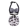 thumbnail image 4 of Women Vintage Swimsuit Two Piece Retro Halter Ruched High Waist Print Bikini Set, 4 of 9