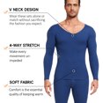 thumbnail image 3 of MANIFIQUE Thermal Underwear for Men Fleece Lined Long Johns V-Neck Base Layer Top & Bottom Set, 3 of 6