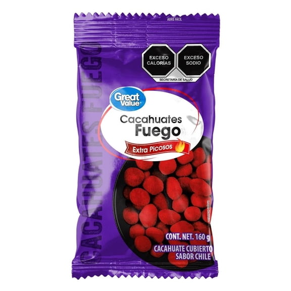 Cacahuates Great Value fuego extra picosos 160 g