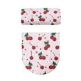 thumbnail image 5 of COEQINE Toilet Lid Dust Cover 2 Piece Set, Stretchable Easy Installation Polyester Fabric Toilet Cover Set for Indoor Decoration, Cherry Flower Polka Dot Pink, 5 of 7
