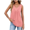 thumbnail image 2 of Chbgutlmr Womens Tank Tops Sleeveless V Neck Ruched Front T-Shirts Casual Loose Summer Comfy Plain Tee Tops, 2 of 6