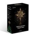 thumbnail image 3 of Yardwe - Adorno para árbol de Navidad con forma de estrella y purpurina, de siete puntas, con alambre de hierro y luces de cadena (oro rosa), 3 of 5