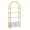White gold, variant on Ourlova 4 Tier Arched Bookshelf with Doors Storage 71.5 Inch Tall Industrial Book Shelf with Metal Frame Open Curved Bookcase Display Shelf for Living Room and Office Black
