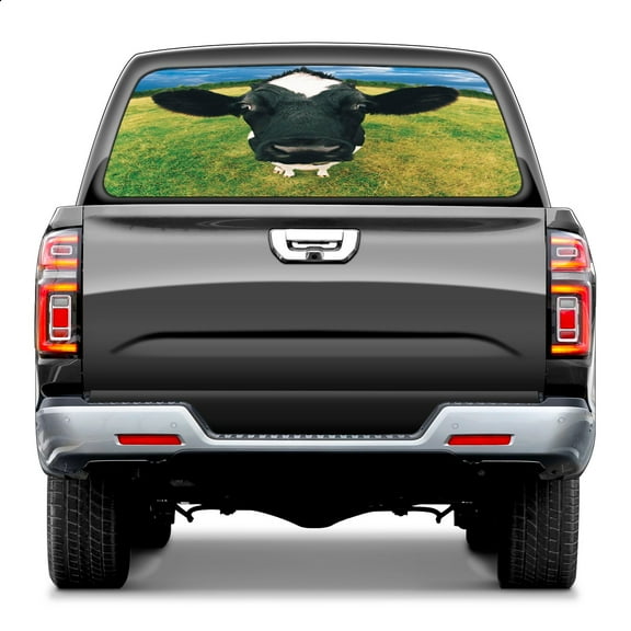Farm Cow Rear Window Decals for Trucks- Pickup Car Window Stickers Decal- Truck Back Window Tint Decal Graphic Perforated Vinyl Truck Stickers 66" X 22"