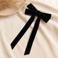 thumbnail image 5 of 10 Pcs Black Velvet Christmas Tree Ribbon Bows Pre Tied Long Tail Fabric Bow Hanging Ornaments Set for Holiday Wreath Decor 12.4x1 in, 5 of 6