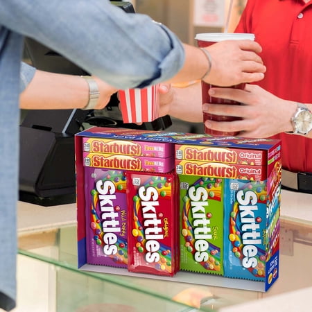 MIXED UP SKITTLES & STARBURST VARIETY PACK FULL SIZE CHEWY CANDY ASSORTMENT – 30 BARS