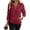 Wine, variant on Women's Fall Winter Lapel Sweatshirts Long Sleeve Quarter Zip Cropped Solid Color Pullover Fashion Clothes With Pockets