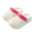 thumbnail image 6 of GPOECD Girls Clogs Slip On for Indoor Outdoor Wear Lightweight Soft Sole Kids Footwear Breathable Comfortable Kids Slippers Girls,White,6-12 Months, 6 of 6
