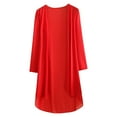 thumbnail image 5 of Alvivi Women's Long Sleeve Open Front Cardigan Chiffon Bolero Shrug Sweater Cover Up Blouse Tops Red XXL, 5 of 5
